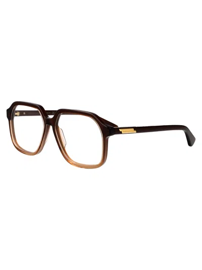 Bottega Veneta Brown-brown-transparent Recycled Acetate Glasses In Brown