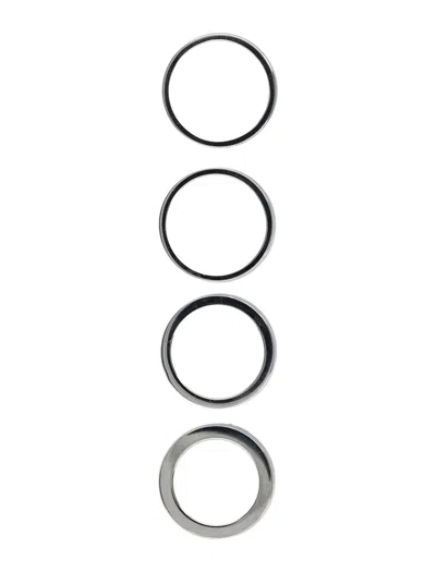 Mm6 Maison Margiela Stacked Numeric Metal Ring In Silver