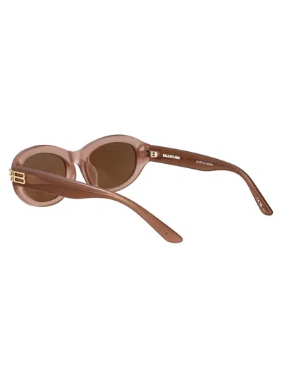 Balenciaga Brown-brown-brown Recycled Acetate Sunglasses In Brown