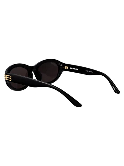 Balenciaga Black-black-grey Recycled Acetate Sunglasses In Black