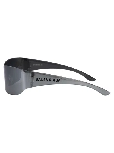 Balenciaga Silver-silver-silver Nylon Sunglasses In Gray