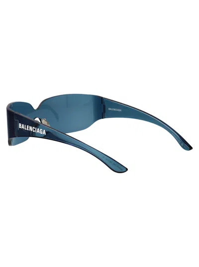 Balenciaga Blue-blue-blue Nylon Sunglasses In Blue