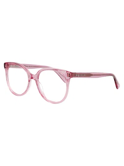 Alexander Mcqueen Pink-pink-transparent Recycled Acetate Glasses In Pink