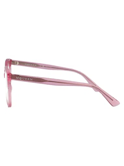 Alexander Mcqueen Pink-pink-transparent Recycled Acetate Glasses In Pink