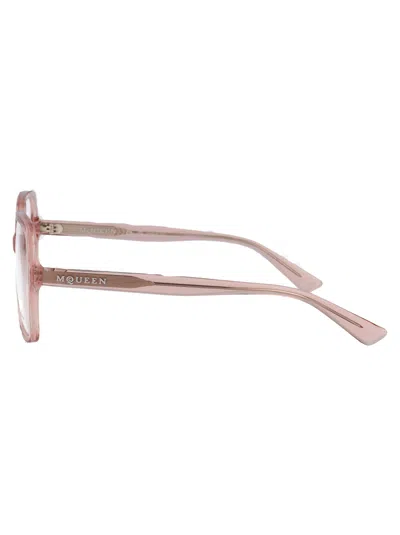 Alexander Mcqueen Pink-pink-transparent Recycled Acetate Glasses In Pink