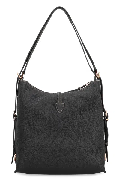 Tod's T Timeless Leather Shoulder Bag In Black