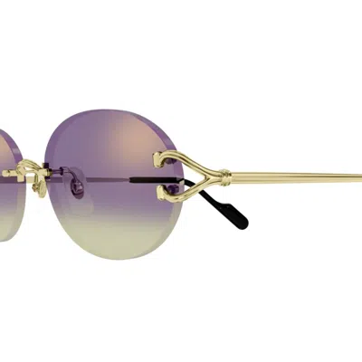 Cartier Ct0551s006 Gold Gold Violet In Multi