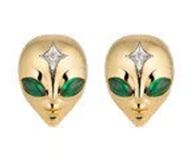 Sybarite She`s An Alien Earrings In Gold