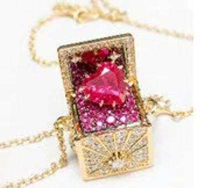 Sybarite Heart In The Box Necklace In Red