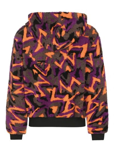 Mauna Kea Hooded Jacket With Zip Pocket And Ribbed Cuffs In Purple