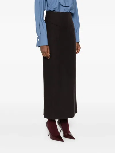 Lanvin High-waisted Skirt In Brown