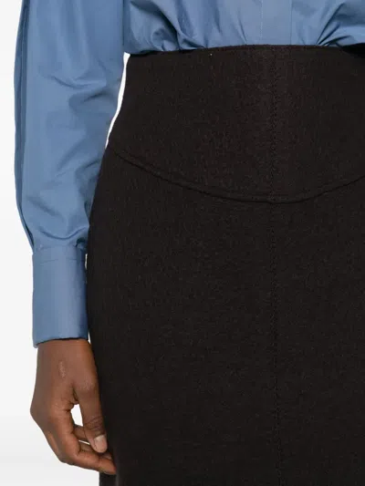 Lanvin High-waisted Skirt In Brown