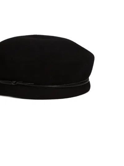 Catarzi Lisbona Baker Boy Cap In Black