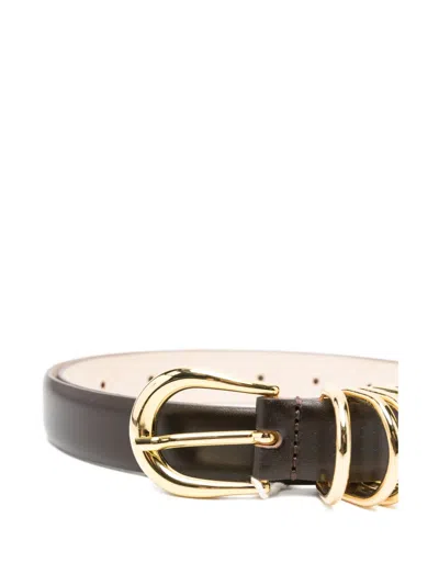 Dehanche Hollyhock Mixed-metal Buckle Belt In Black