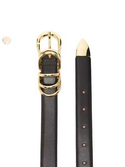 Dehanche Hollyhock Mixed-metal Buckle Belt In Black