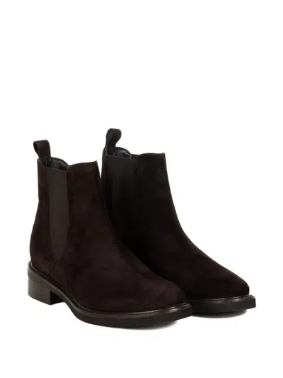 Luca Grossi Suede Chelsea Boots In Brown