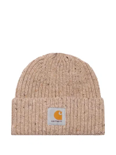 Carhartt Anglistic Ribbed Beanie In Gray
