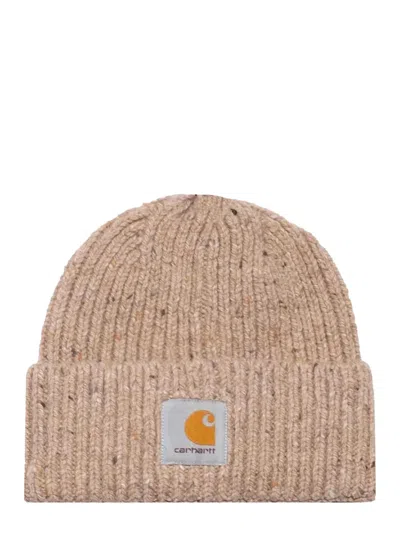 Carhartt Anglistic Ribbed Beanie In Gray