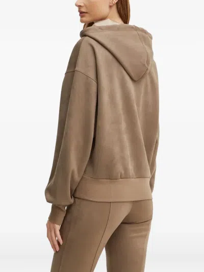 Guess Usa Pocket Drawstring Hoodie In Brown