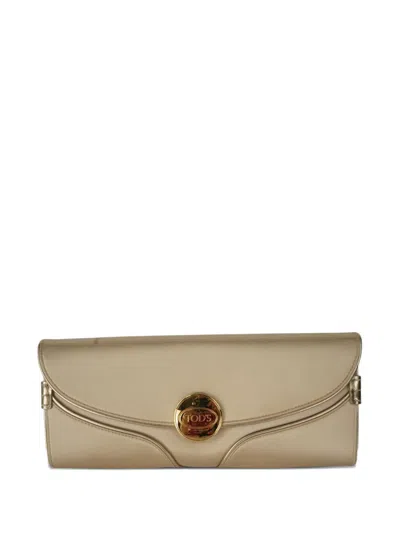 Pre-owned Tod's Logo Clutch Bag In Neutral