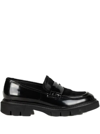 Luca Grossi Leather Loafers In Black