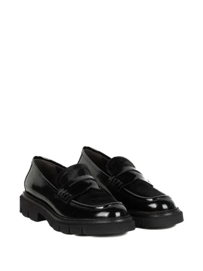 Luca Grossi Leather Loafers In Black