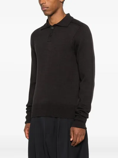 Studio Nicholson Sark Polo Two-button Jumper In Multi