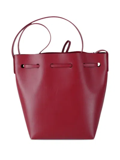 Pre-owned Mansur Gavriel Small Leather Bucket Bag In Red