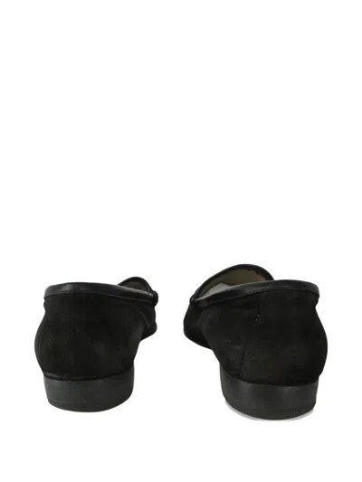 Pre-owned Gucci Horsebit Suede Loafers In Black