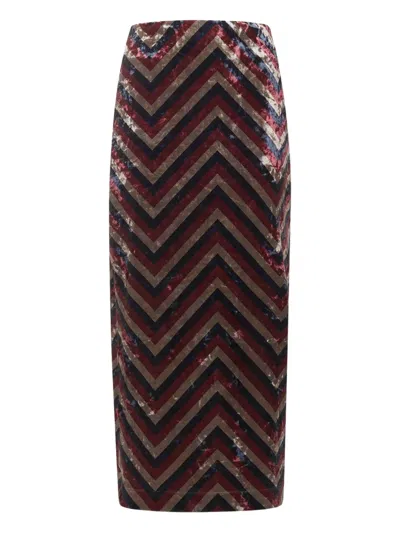 Pierre-louis Mascia Zigzag-pattern Maxi Skirt In Multi