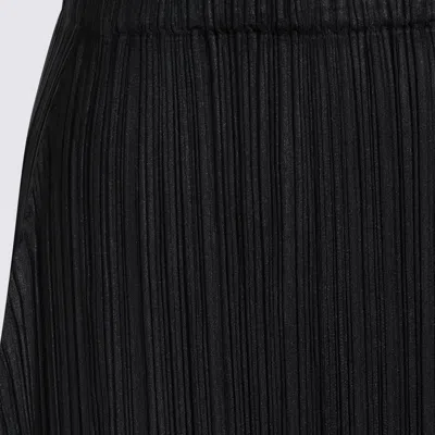Issey Miyake October Midi Skirt Elastic Waistband In Black