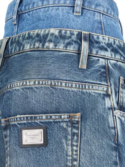 Dolce & Gabbana Wide-leg Jeans With 5 Pockets In Blue