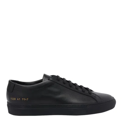 Common Projects Achilles Low-top Sneakers In Black Calf Leather In Black