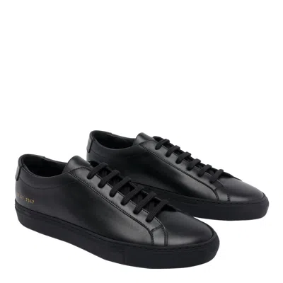 Common Projects Achilles Low-top Sneakers In Black Calf Leather In Black