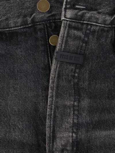 Fear Of God Straight-leg Distressed Jeans In Black