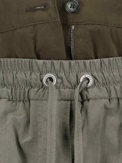 Dolce & Gabbana Dual-waistband Wide-leg Cargo Trousers In Green