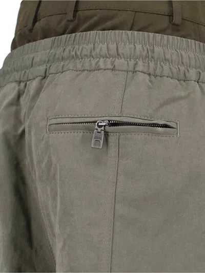 Dolce & Gabbana Dual-waistband Wide-leg Cargo Trousers In Green