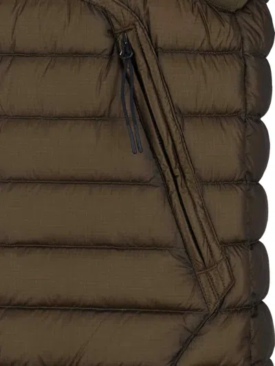 C.p. Company Goggle Hooded Down Gilet In Gray