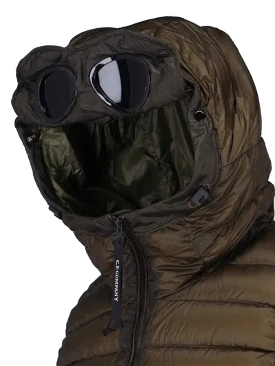 C.p. Company Goggle Hooded Down Gilet In Gray