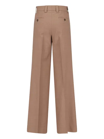 Incotex Wide Leg Trousers Featuring Button Detail In Brown