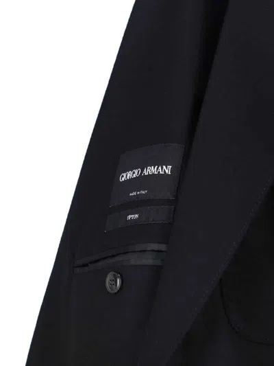 Giorgio Armani Tailored Blazer With Notch Lapel Design In Black