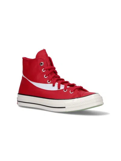 Converse Low Profile Sneakers Featuring Contrast Stripe In Red