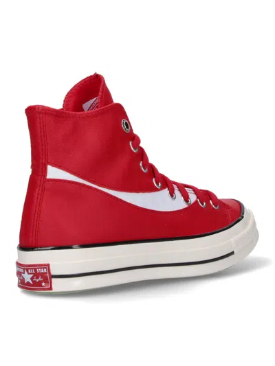 Converse Low Profile Sneakers Featuring Contrast Stripe In Red