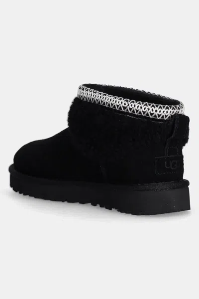 Ugg "classic Ultra Mini Maxi Curly" Ankle Boots In Black