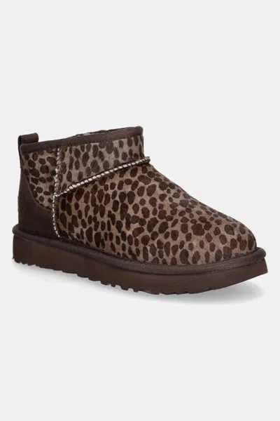 Ugg "ultra Classic Mini Caspian" Ankle Boots In Brown