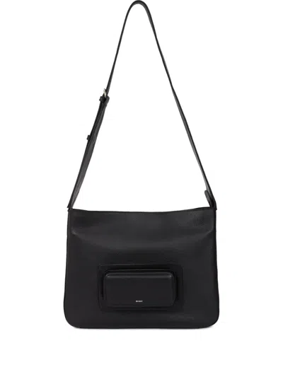 Misci Moquequinha Leather Messenger Bag In Black