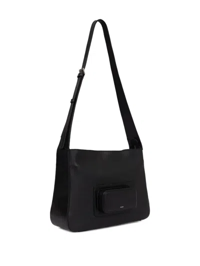 Misci Moquequinha Leather Messenger Bag In Black