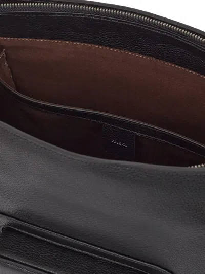 Misci Moquequinha Leather Messenger Bag In Black