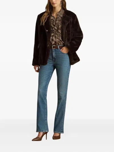 Ralph Lauren Buttoned Jacket In Brown
