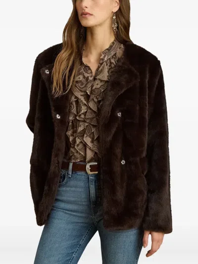 Ralph Lauren Buttoned Jacket In Brown